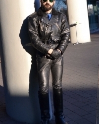 Me in full Leather and WESCO Boots.