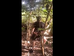 Barefuck fuck in woods